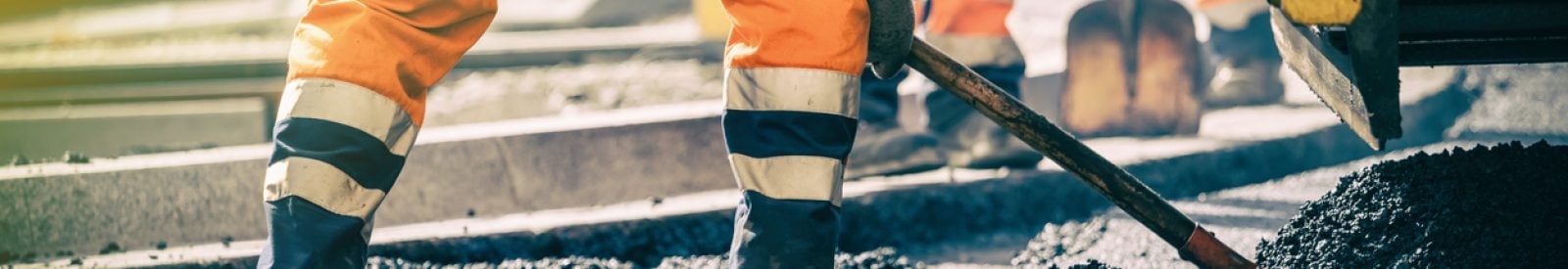 Teamwork, Group of workers on a road construction, team of people at work